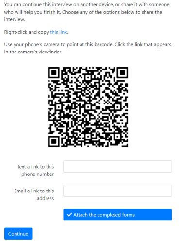 Screenshot of options for sharing an interview on MADE website